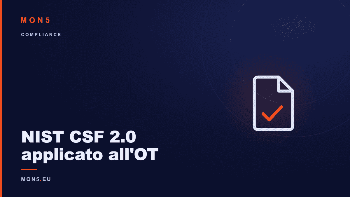 Diagramma delle sei funzioni del NIST CSF 2.0 mappate su un impianto industriale