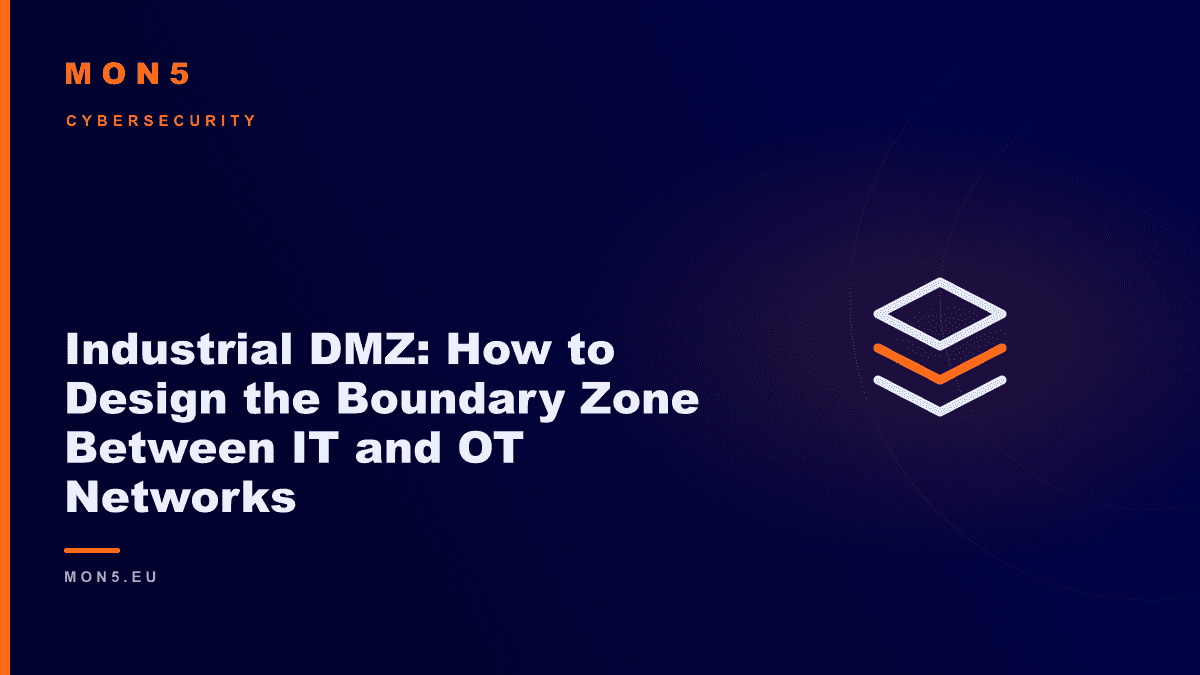 Architectural diagram of an Industrial DMZ with a dual-homed firewall, historian replica and jump server between the IT network and the OT network