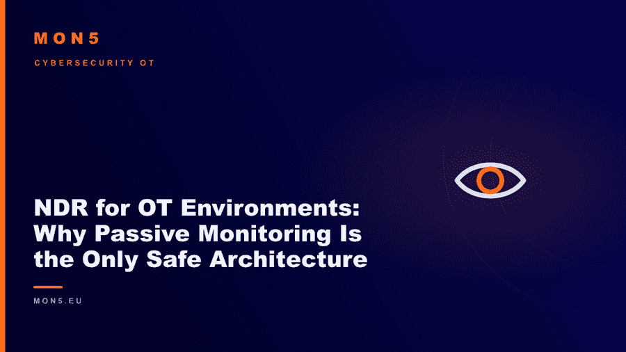 OT network diagram with a passive sensor on a TAP and an out-of-band monitoring architecture