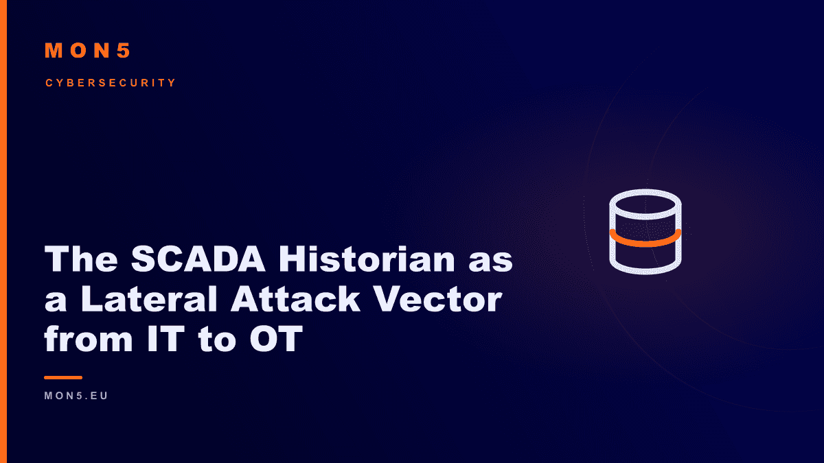 SCADA historian server in an industrial server room with connections between the corporate IT network and the OT process network