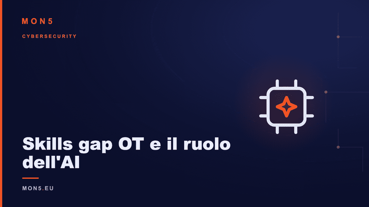 Analista di un SOC industriale affiancato da un assistente AI che filtra avvisi e anomalie su sistemi OT