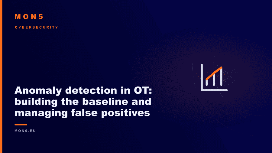 OT network traffic baseline chart with anomalous deviations highlighted and a maintenance-window calendar